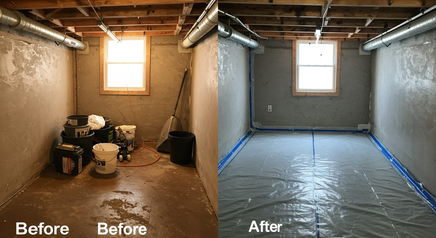 Before and After Crawl Space Encapsulation